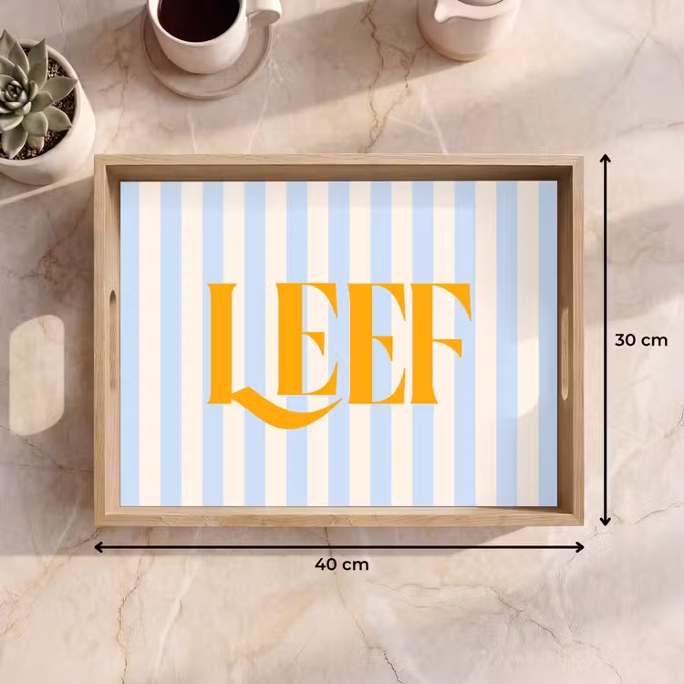 Dienblad - Oranje - Blauw - Strepen - Leef — 9