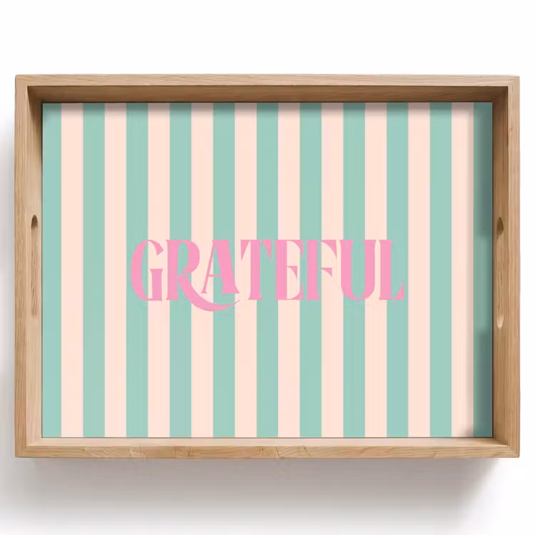 Dienblad - Roze - Groen - Strepen - Grateful — 1