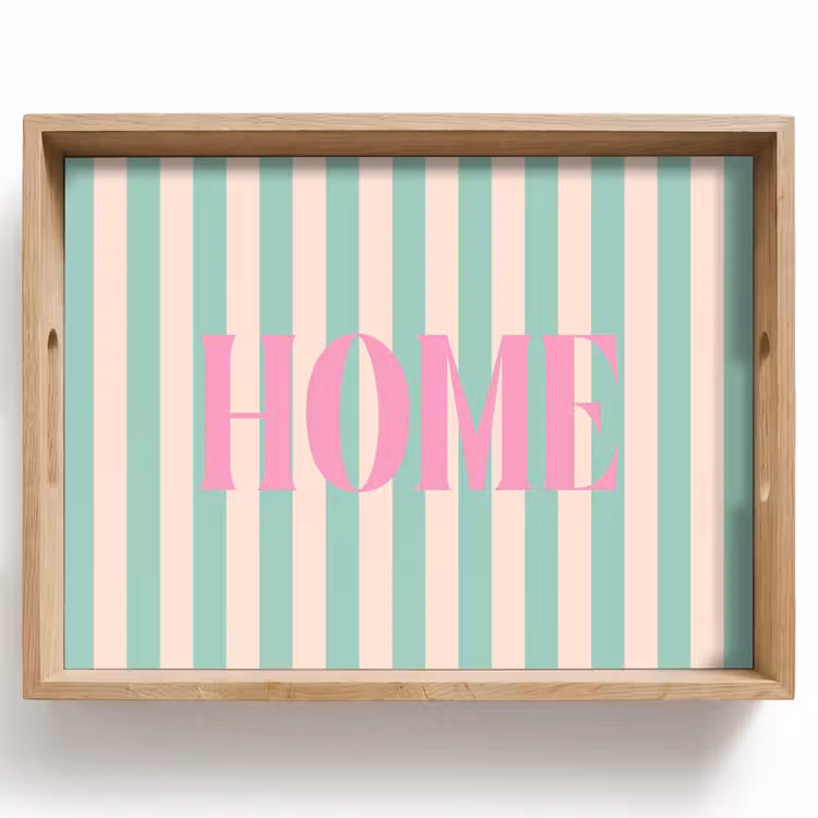 Dienblad - Roze - Groen - Strepen - Home — 1