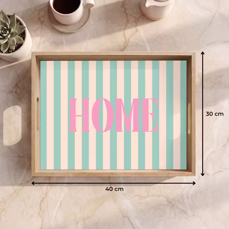 Dienblad - Roze - Groen - Strepen - Home — 9