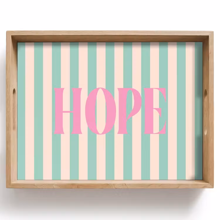 Dienblad - Roze - Groen - Strepen - Hope — 1