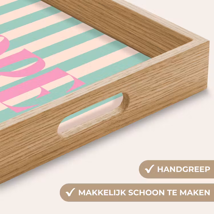 Dienblad - Roze - Groen - Strepen - Hope — 5