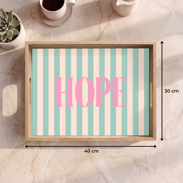 Dienblad - Roze - Groen - Strepen - Hope — 9