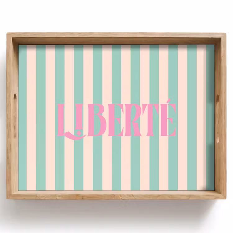 Dienblad - Roze - Groen - Strepen - Liberté — 1