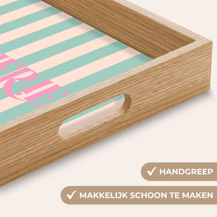 Dienblad - Roze - Groen - Strepen - Ma cherie — 5