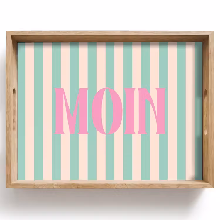 Dienblad - Roze - Groen - Strepen - Moin — 1