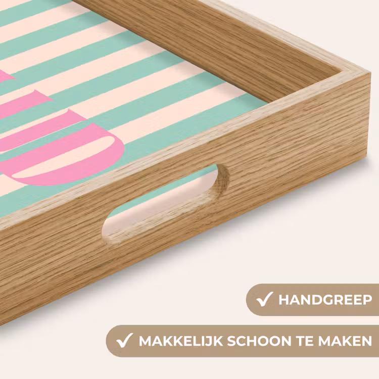 Dienblad - Roze - Groen - Strepen - Salud — 5