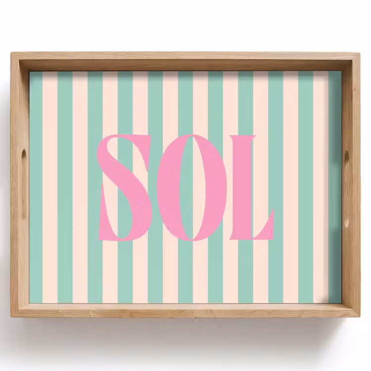 Dienblad - Roze - Groen - Strepen - Sol — 1