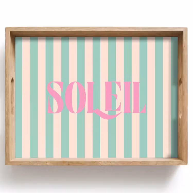 Dienblad - Roze - Groen - Strepen - Soleil — 1