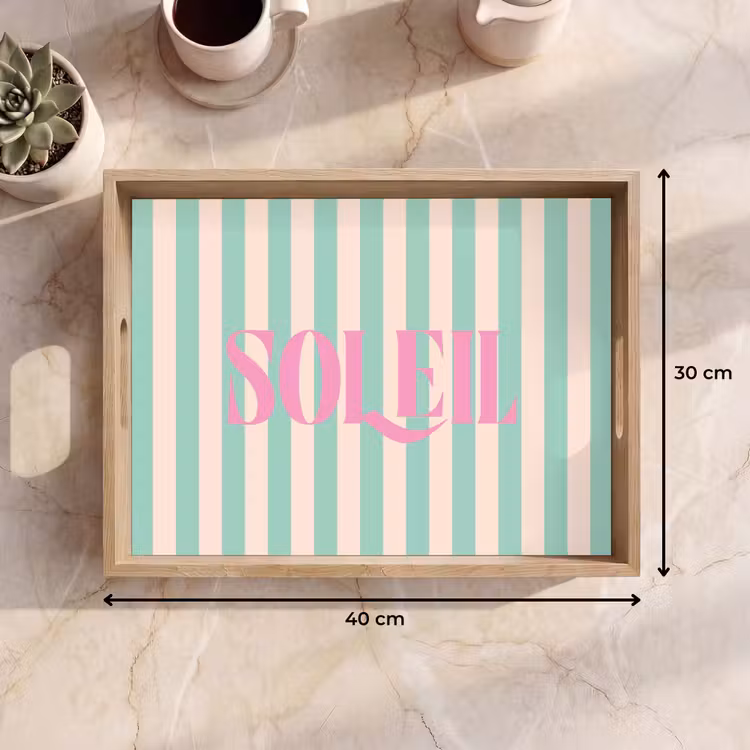Dienblad - Roze - Groen - Strepen - Soleil — 9