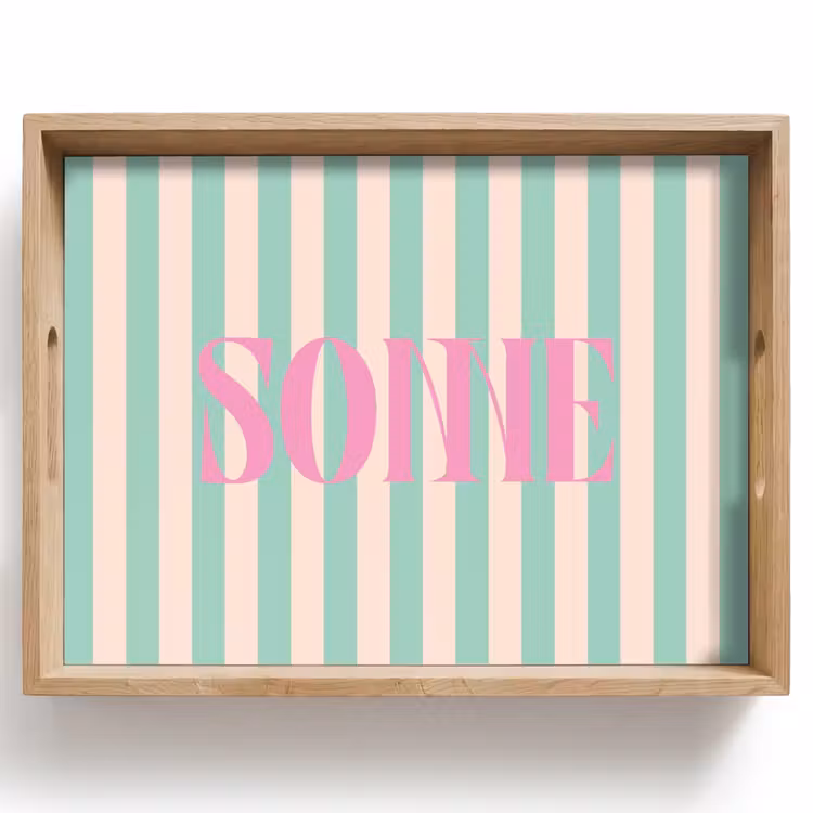 Dienblad - Roze - Groen - Strepen - Sonne — 1