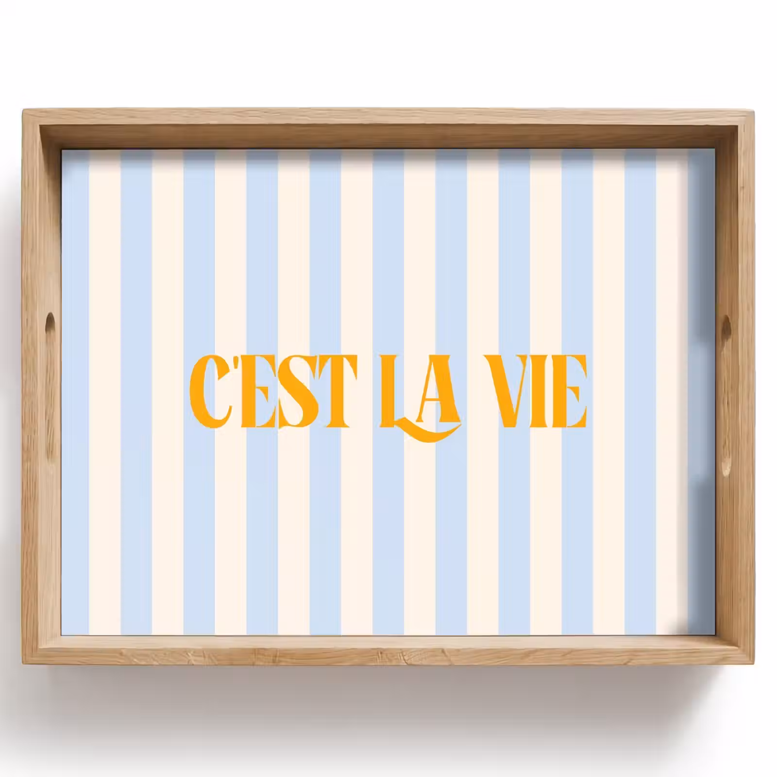 Dienblad - Alt: Oranje - Blauw - Strepen - C'est la vie — 1
