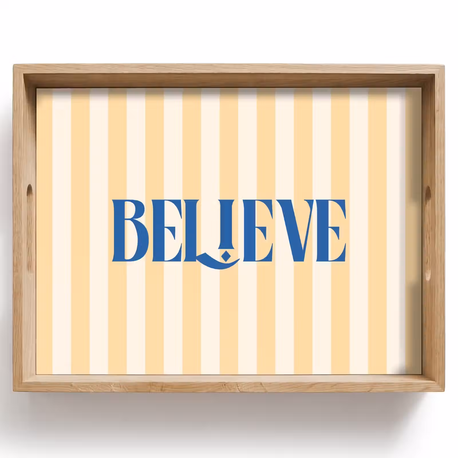 Dienblad - Blauw - Geel - Strepen - Believe — 1