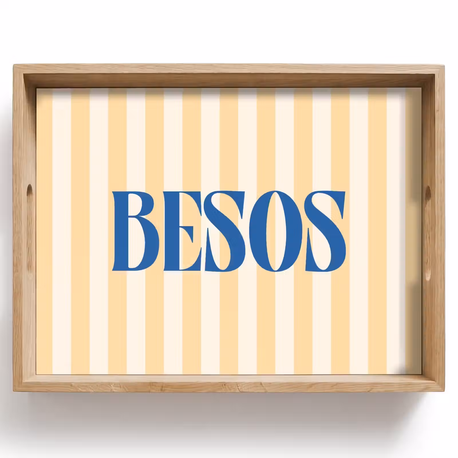 Dienblad - Blauw - Geel - Strepen - Besos — 1