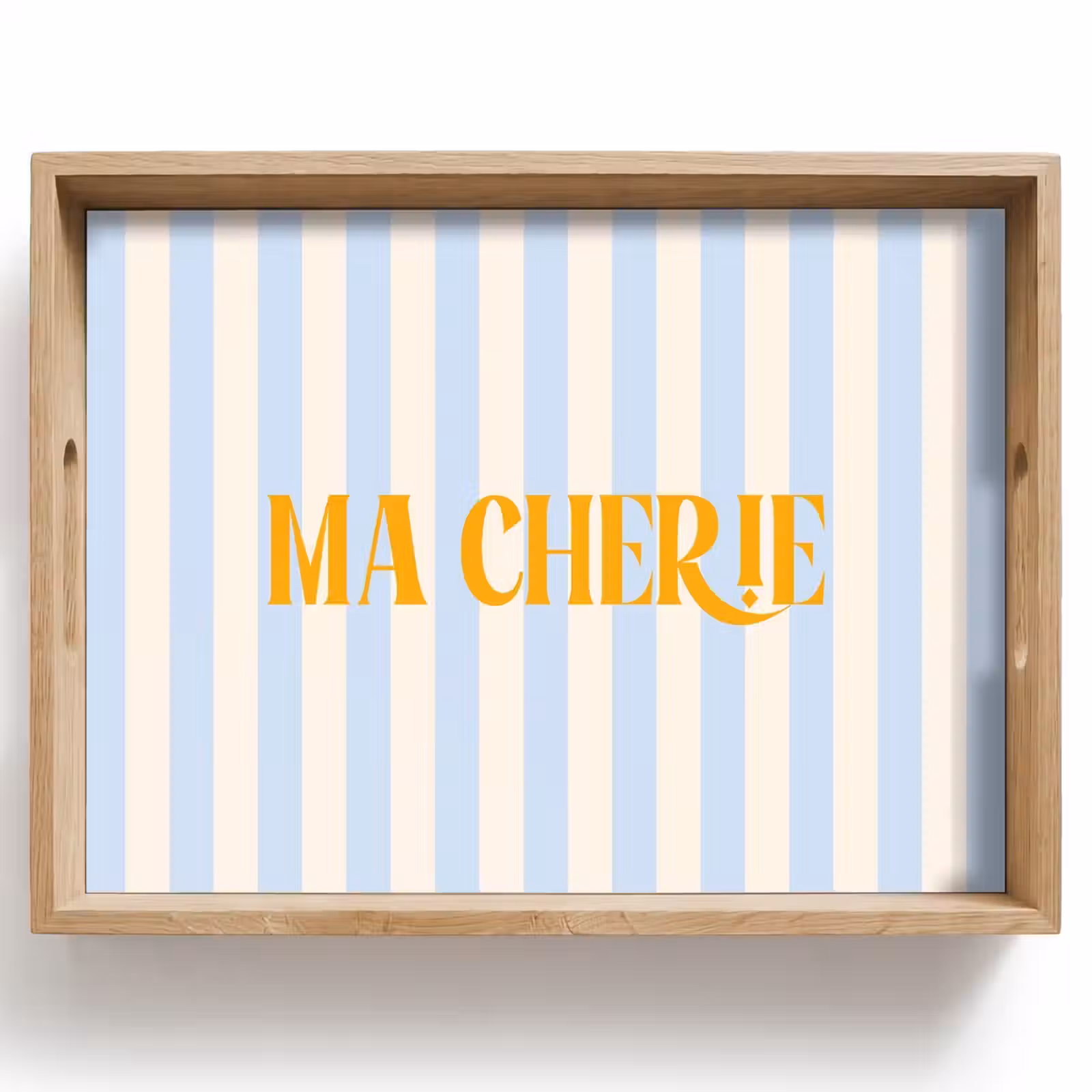 Dienblad - Oranje - Blauw - Strepen - Ma cherie — 1