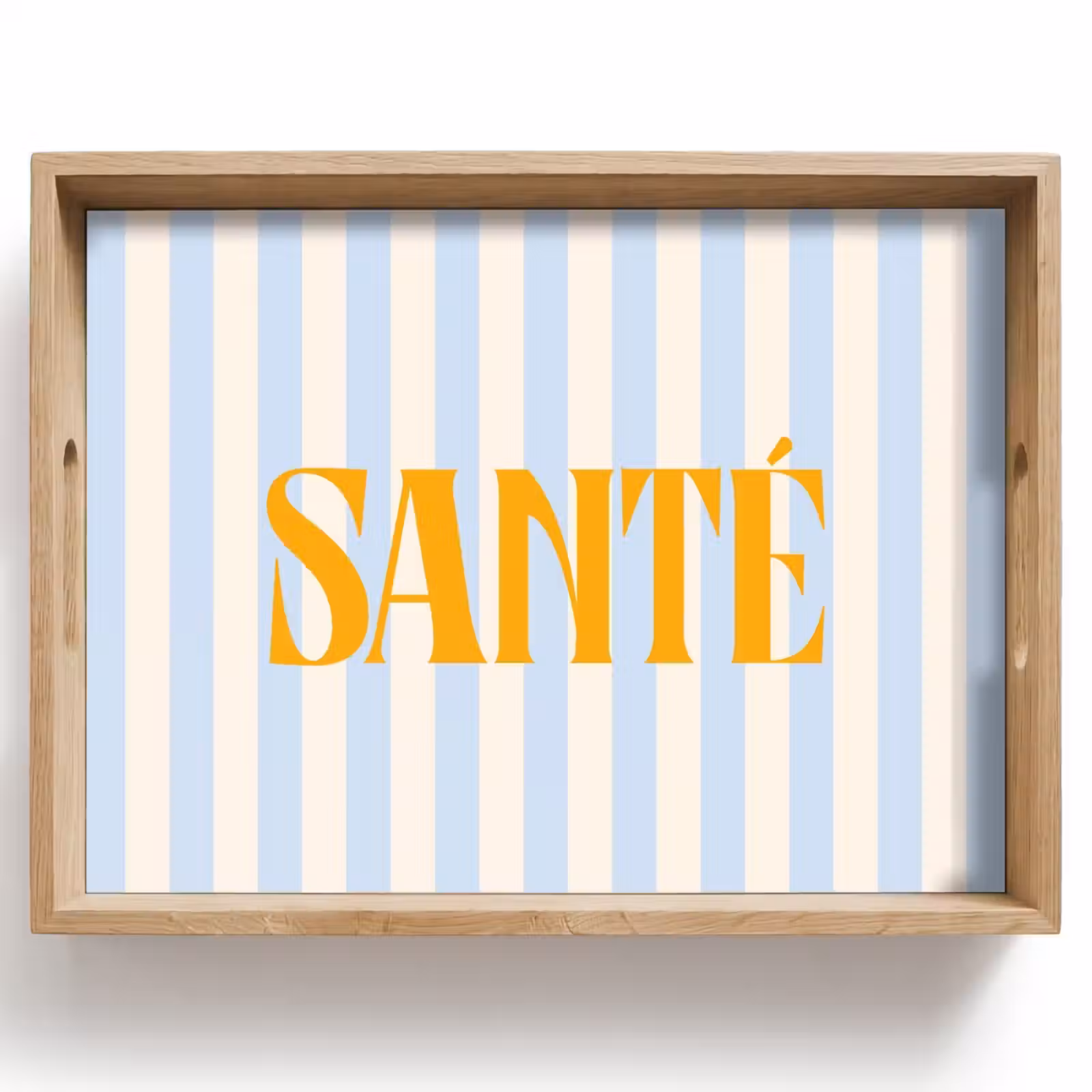 Dienblad - Oranje - Blauw - Strepen - Santé — 1
