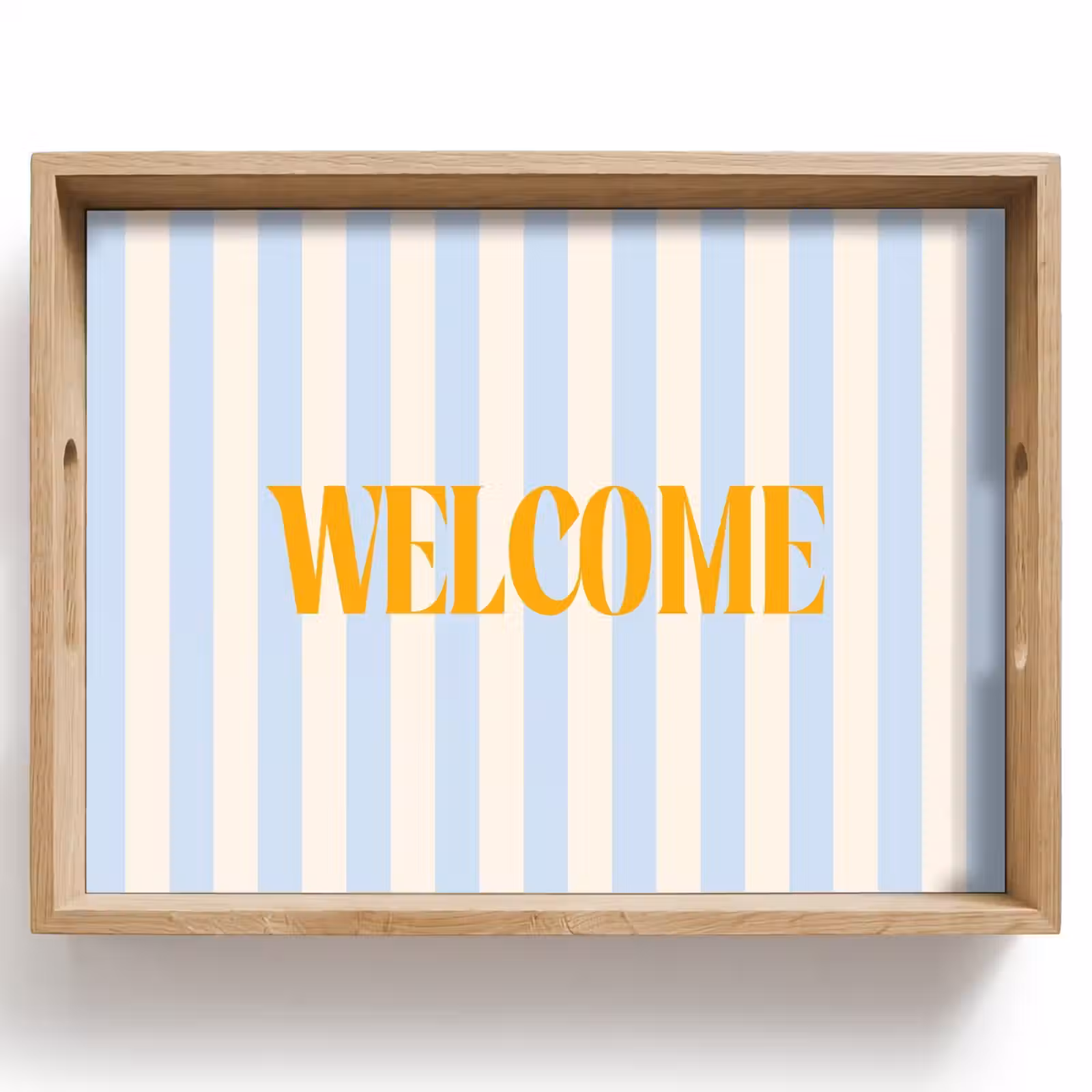 Dienblad - Oranje - Blauw - Strepen - Welcome — 1