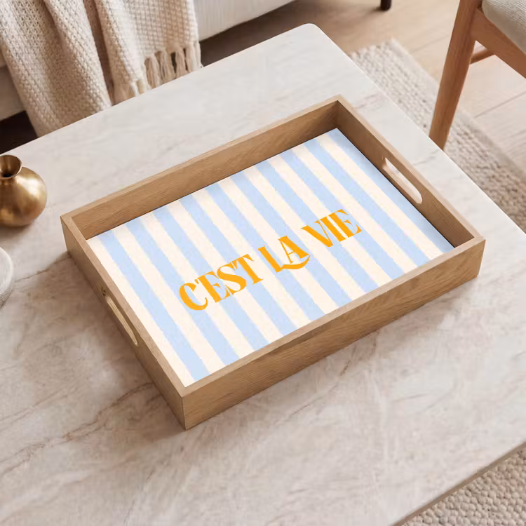 Dienblad - Alt: Oranje - Blauw - Strepen - C'est la vie — 2