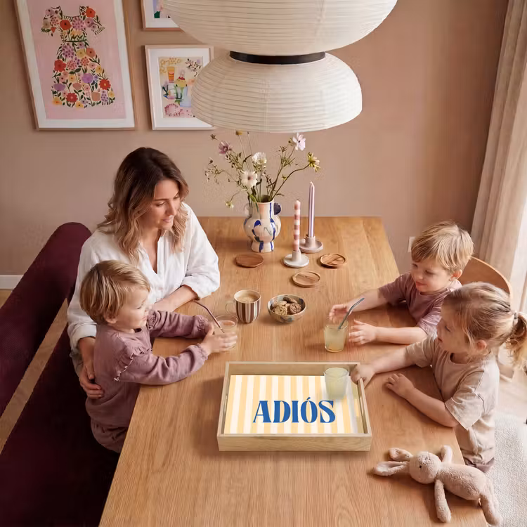 Dienblad - Blauw - Geel - Strepen - Adiós — 7