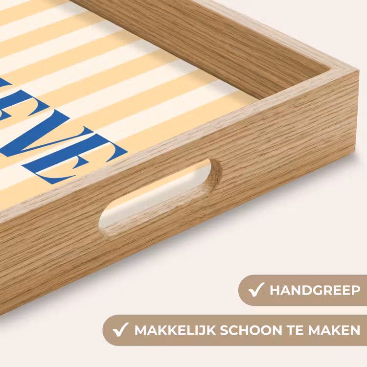 Dienblad - Blauw - Geel - Strepen - Believe — 5