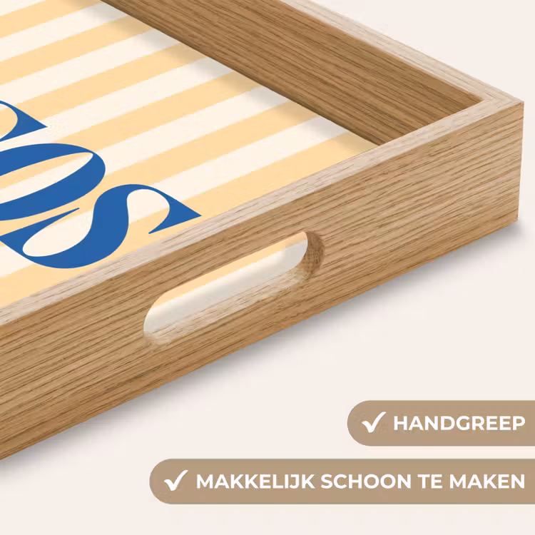 Dienblad - Blauw - Geel - Strepen - Besos — 5