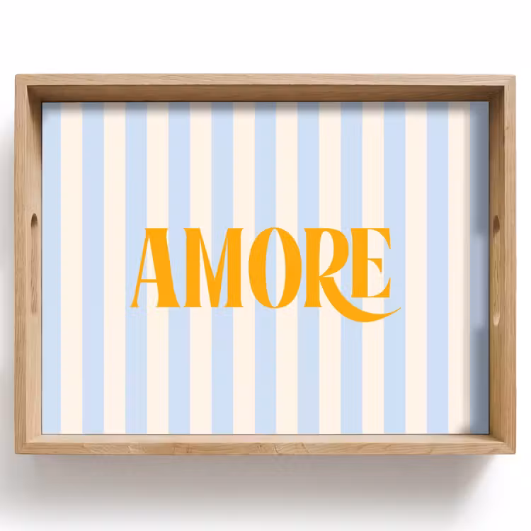 Dienblad - Oranje - Blauw - Strepen - Amore — 1