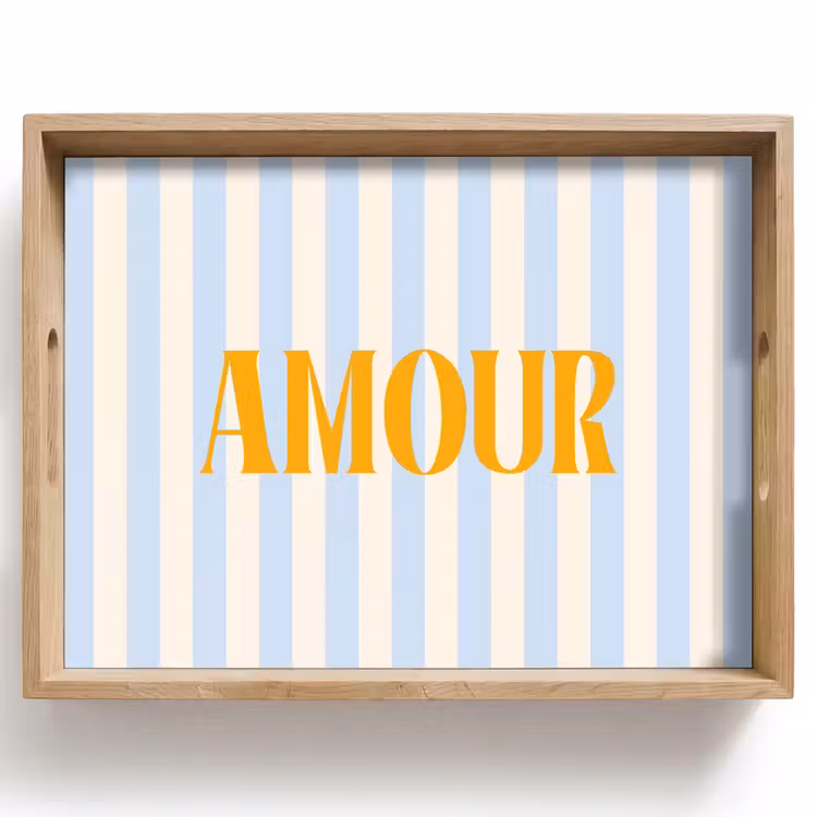 Dienblad - Oranje - Blauw - Strepen - Amour — 1