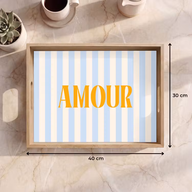 Dienblad - Oranje - Blauw - Strepen - Amour — 9