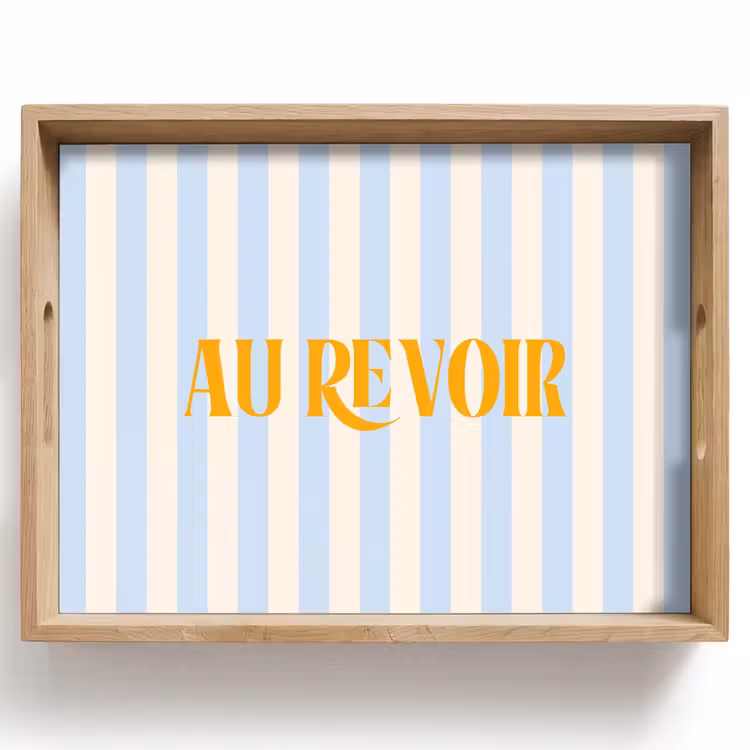 Dienblad - Oranje - Blauw - Strepen - Au revoir — 1