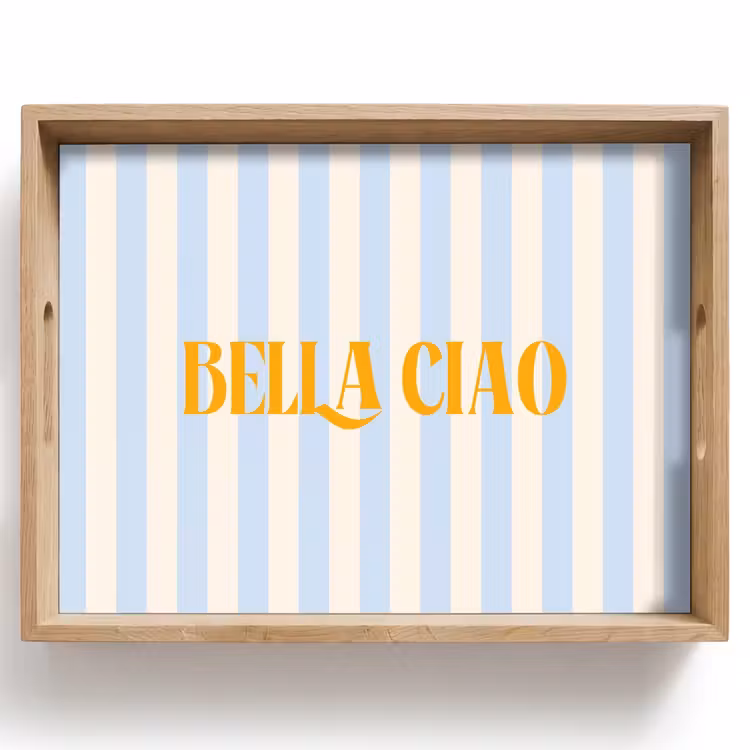 Dienblad - Oranje - Blauw - Strepen - Bella ciao — 1