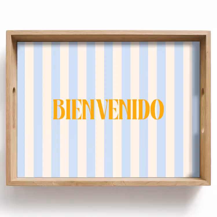 Dienblad - Oranje - Blauw - Strepen - Bienvenido — 1