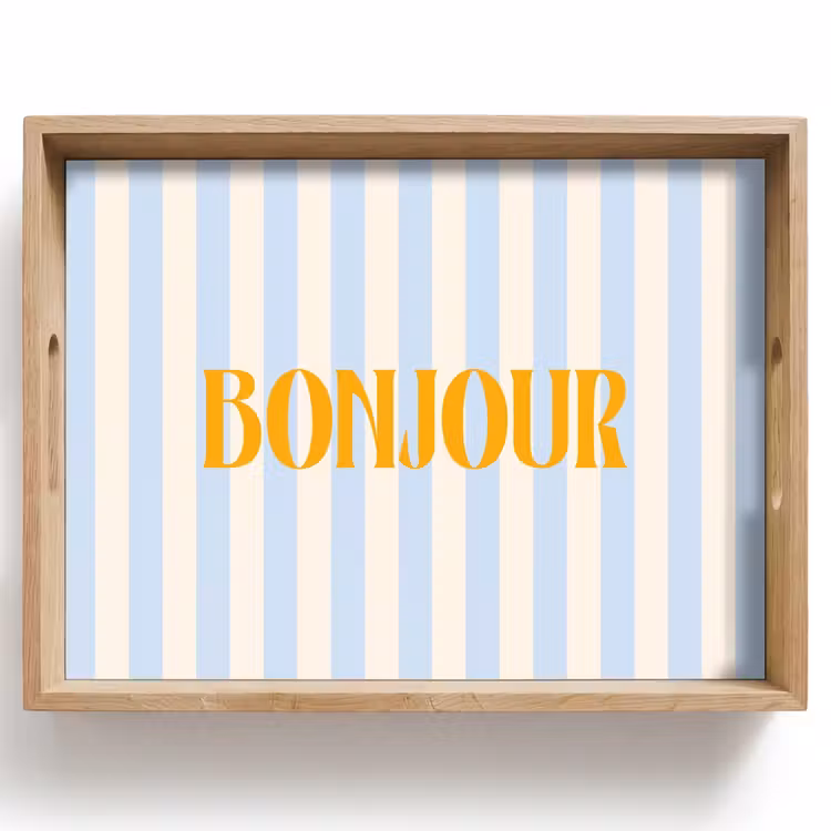 Dienblad - Oranje - Blauw - Strepen - Bonjour — 1