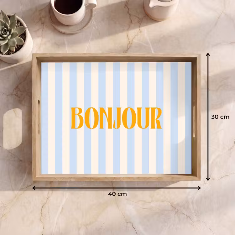 Dienblad - Oranje - Blauw - Strepen - Bonjour — 9