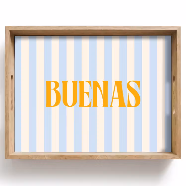 Dienblad - Oranje - Blauw - Strepen - Buenas — 1