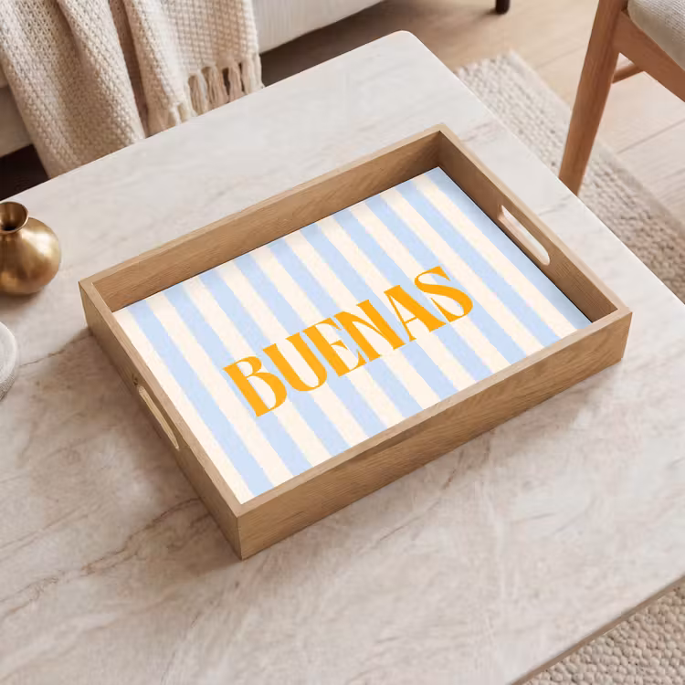 Dienblad - Oranje - Blauw - Strepen - Buenas — 2