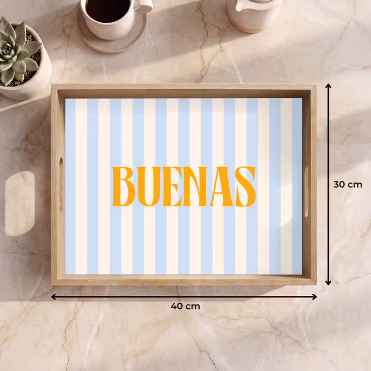 Dienblad - Oranje - Blauw - Strepen - Buenas — 9