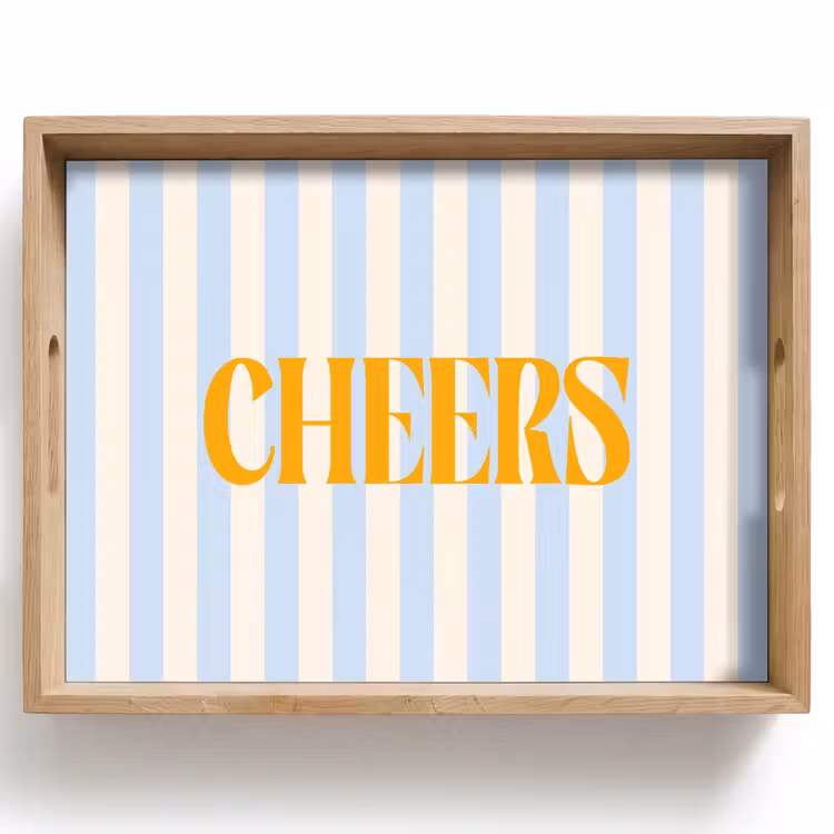 Dienblad - Oranje - Blauw - Strepen - Cheers — 1
