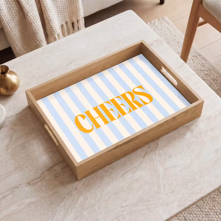 Dienblad - Oranje - Blauw - Strepen - Cheers — 2