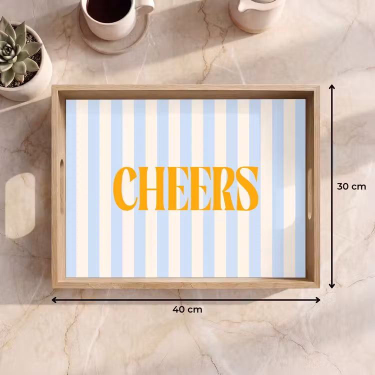 Dienblad - Oranje - Blauw - Strepen - Cheers — 9
