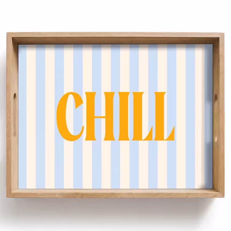 Dienblad - Oranje - Blauw - Strepen - Chill — 1