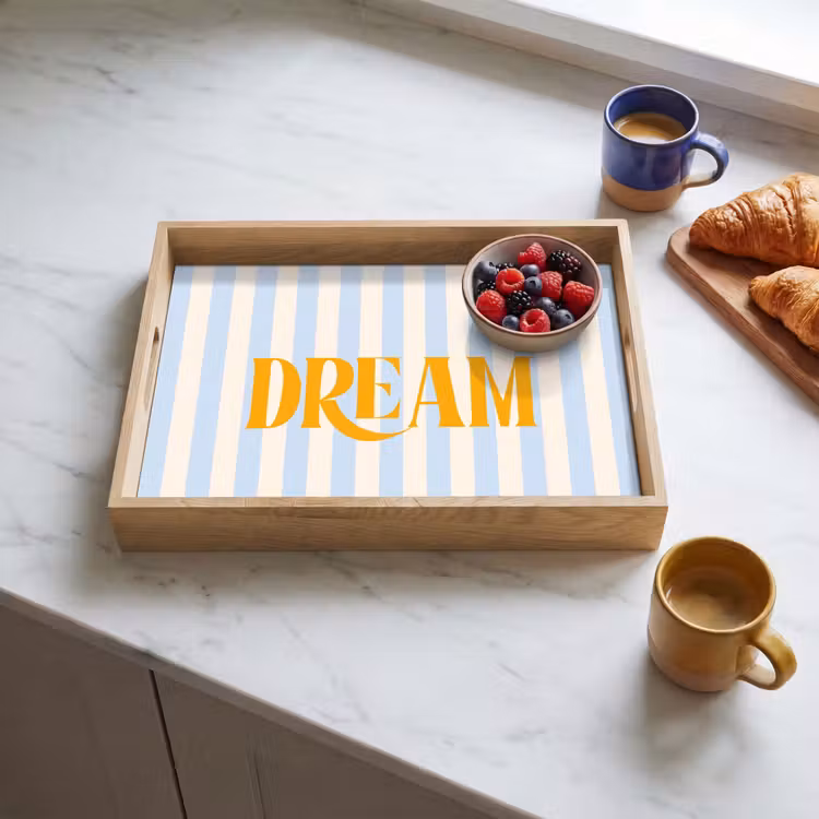 Dienblad - Oranje - Blauw - Strepen - Dream — 4