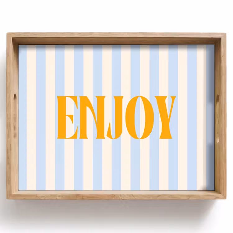 Dienblad - Oranje - Blauw - Strepen - Enjoy — 1