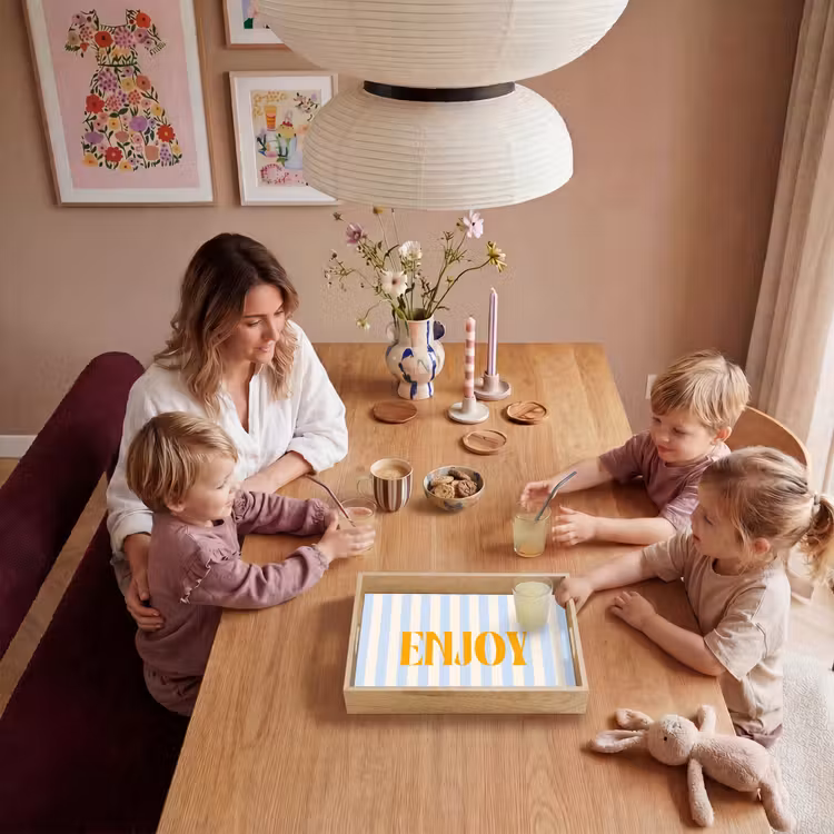 Dienblad - Oranje - Blauw - Strepen - Enjoy — 7