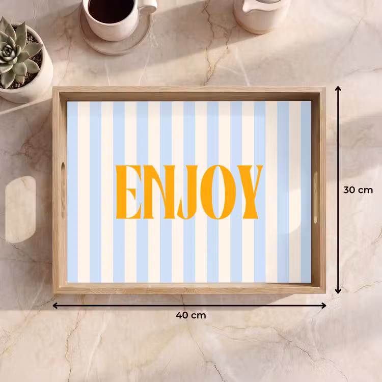 Dienblad - Oranje - Blauw - Strepen - Enjoy — 9