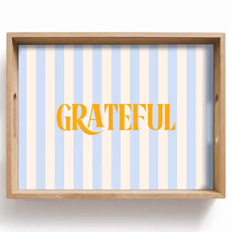 Dienblad - Oranje - Blauw - Strepen - Grateful — 1