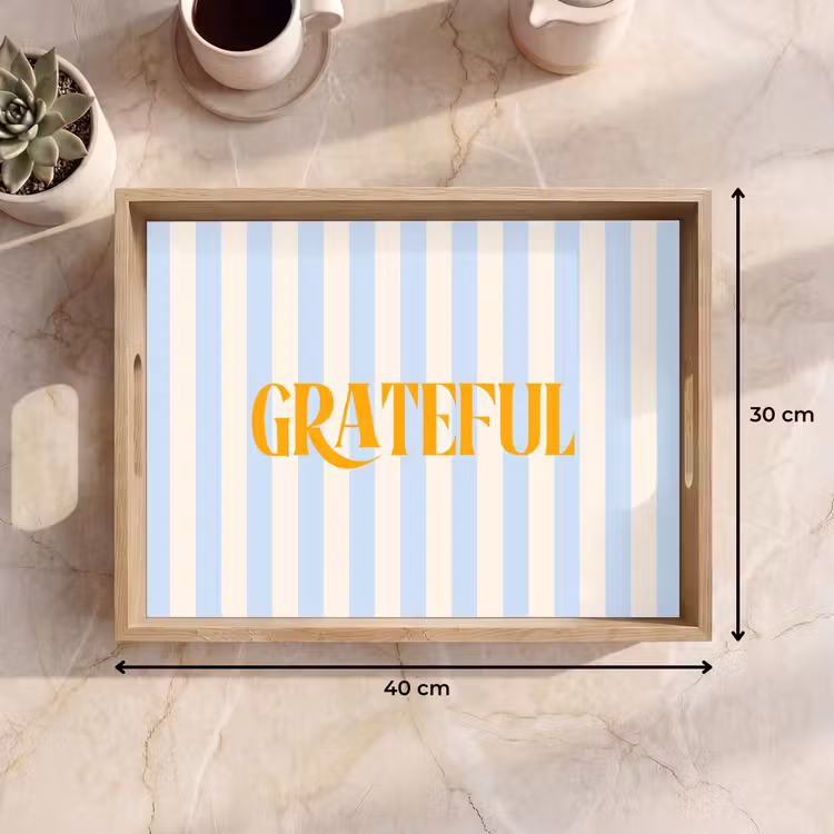 Dienblad - Oranje - Blauw - Strepen - Grateful — 9