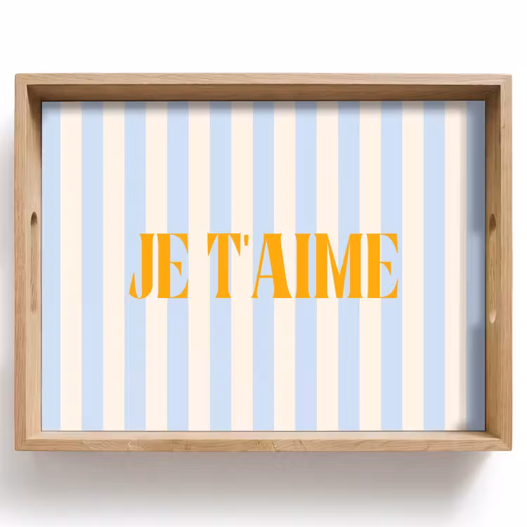 Dienblad - Oranje - Blauw - Strepen - Je t'aime — 1