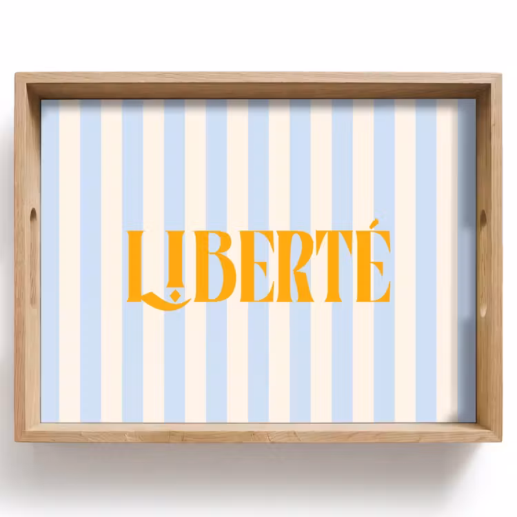 Dienblad - Oranje - Blauw - Strepen - Liberté — 1