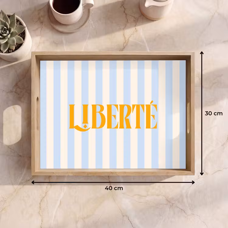 Dienblad - Oranje - Blauw - Strepen - Liberté — 9