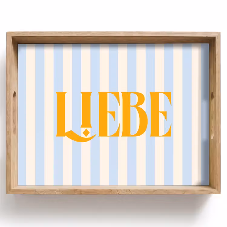 Dienblad - Oranje - Blauw - Strepen - Liebe — 1